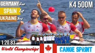 K4 Men 500m Final A | SPAIN CHAMPION | World Championships Halifax Canada 2022 | WAYkVlogs