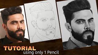 How to draw Ravindra Jadeja step by step  Drawing Tutorial | YouCanDraw