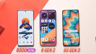 Dimensity 8300 Ultra Vs Snapdragon 8 Gen 2 Vs Snapdragon 8s Gen 3 | Antutu Score & Benchmark