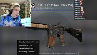 xQc Unboxes The #1 Worst Float M4A4 From The New CSGO Recoil Case