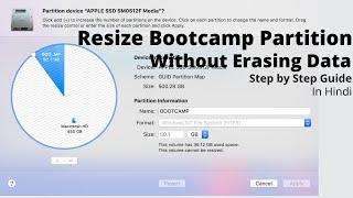 Step by Step Resize BootCamp Partition Without Erasing Windows & Data (In Hindi)