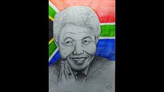 NELSON MANDELA POTRAIT SKETCH || PENCIL SKETCH & WATER COLOUR