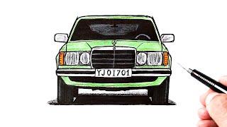 Как нарисовать машину Mercedes Benz W123