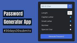 Password Generator App | JS Project For Beginners