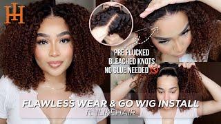 FLAWLESS WEAR & GO BEGINNER FRIENDLY WIG INSTALL | 5X5 OMBRE BROWN JERRY CURLY BOB ft. ILIKEHAIR