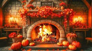 Cozy Autumn Halloween Ambience  Autumn Halloween Fireplace Music  Spooky Halloween Sounds