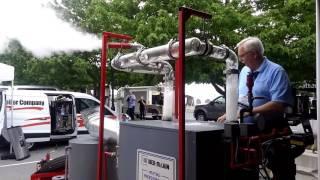 Weil-McLain Oil-Fired Steam Boiler Live Fire Demo Piped In GLASS