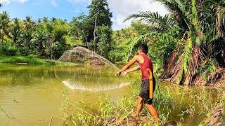 JUST THE BEGINNING OF THE THROWS SHOCKED THE FISHING NET MAN.‼️Amazing fishing Nets