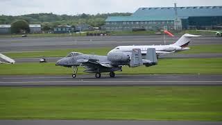 10 x A10 Warthogs land Prestwick Airport [4K/UHD]