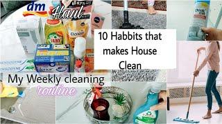 Weekly cleaning Routine/ 10 Habbits makes Home clean/ dm Haul Germany 