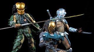 NECA Predator Series 18 Broken Tusk, Hornhead, And Machiko Figure Unboxing