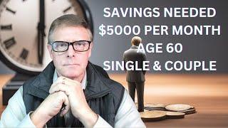 $5000 PER MONTH INCOME AGE 60 CAPITAL REQUIRED FOR SINGLE AND COUPLE SCENARIOS