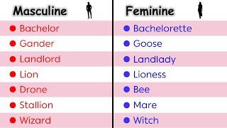 100+ Masculine and Feminine Nouns | Gender of Nouns in English