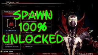Spawn Showcase - All Gear, Skins, Cinematics & Finishers Unlocked - Mortal Kombat 11