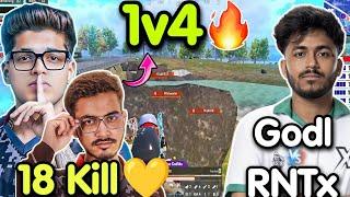 Godlike 18 Kill Domination  Admino 1v4 Clutch  Godl Vs RNTx