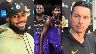 LeBron James & JJ Redick react to D'Angelo Russell trade to Nets for Finney-Smith