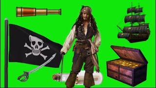 pirates of the caribbean object green screen pack