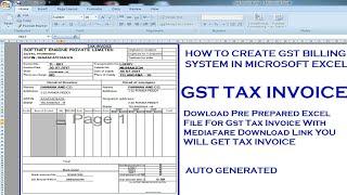 How to create GST Tax Invoice in Excel | New GST Invoice Format | Excel GST Bill Format