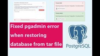 Fixed PostgreSQL databse import / Restore Issue | pgadmin error when restoring database #postgresql