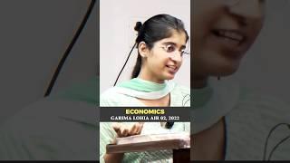 ECONOMICS for Prelims | Strategy - Garima Lohia AIR 02 #upsc #shorts #topper