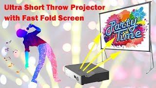 Ultra Short Throw Projector with Outdoor Fast Fold Screen