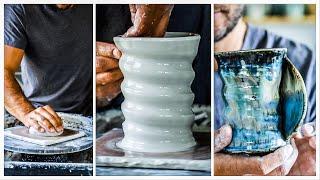 Satisfying SLOW MOTION POTTERY - Making a Hand warmer MUG