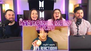 "BTS BEING A MESS ON VLIVE" Reaction - We haven't laughed this hard in a while  | Couples React