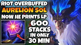 Aurelion Sol is OP after the increased Stardust change. Now he just prints LP in ranked.