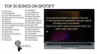 TOP 30 SONGS ON SPOTIFY WITH LYRICS ( NO ADS)