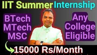 IIT NIT Summer Internship Fellowship 2025, IIT Madras, IIT Hyderabad, Summer Fellowship program 2025