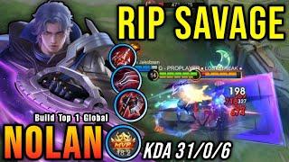 31 Kills + MANIAC!! Best Nolan One Shot LifeSteal Build!! - Build Top 1 Global Nolan ~ MLBB