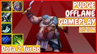 Pudge 11/2/14 [OFFLANE] [Gameplay DOTA 2 Turbo] 7.33