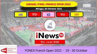 JADWAL FINAL FRANCE OPEN 2022