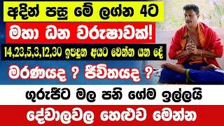 අදින් පසු මේ ලග්න 4ට මහා ධන වරුෂාවක්! 14,23,5,3,12,30 ඉපදුන අයට වෙන්න යන දේ| සතුටින්ම ඉන්න පුළුවන්