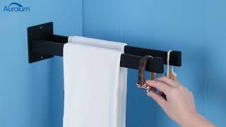 JBK0401--Auralum Towel rack Black without drilling