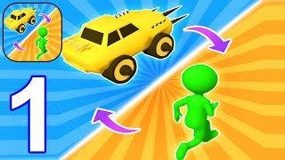 Shape Change Transform Race - Gameplay Walkthrough Part 1 Level 1-10 Shape Shifting Stickman Race