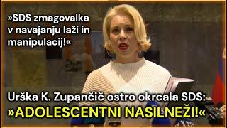 Urška K. Zupančič ostro nad SDS: »Adolescentni nasilneži, zmagovalci v laganju!« (26. 2. 2025)