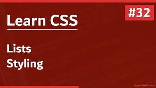 Learn CSS In Arabic 2021 - #32 - Lists Styling