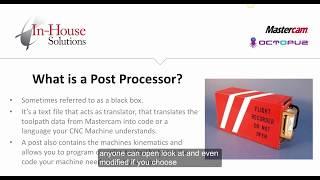 In-House Solutions Intro to Post Processors