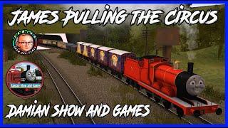 Driving James with the circus train from Knapford shunting yards to the circus (Trainz gameplay 10)