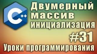 Двумерный массив инициализация. Двумерный массив индексы. Синтаксис. Пример.  Урок #31