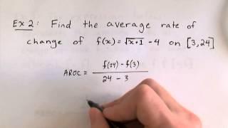 Average Rates of Change & an intro to Instantaneous Rates of Change