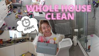 WHOLE HOUSE CLEAN CHALLENGE| 60 MINUTE SPEED CLEANING | EXTREME SPEED CLEANING MOTIVATION