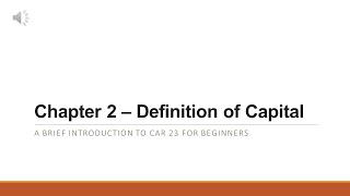 CAR 23 Chapter 2 Definition of Capital