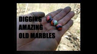 Treasure Hunting - Digging KILLER OLD Marbles - Bottle Digging - Antiques For Free - Marble King -