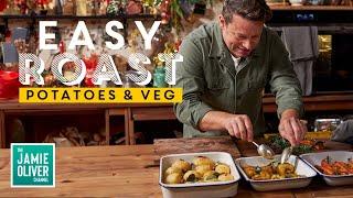 Easy Christmas Roast Potatoes & Roasted Vegetables