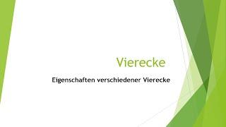 Mathe: Eigenschaften von Vierecken einfach erklärt