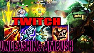 WILD RIFT TWITCH ADC GAMEPLAY | UNLEASHING AMBUSH - TWITCH BUILD RUNES