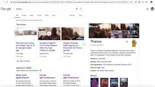 Avengers: Endgame - Search `thanos` in Google and unleashes Thanos' destructive power on the web