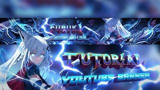 Cara membuat youtube banner anime di android | Ps touch tutorial